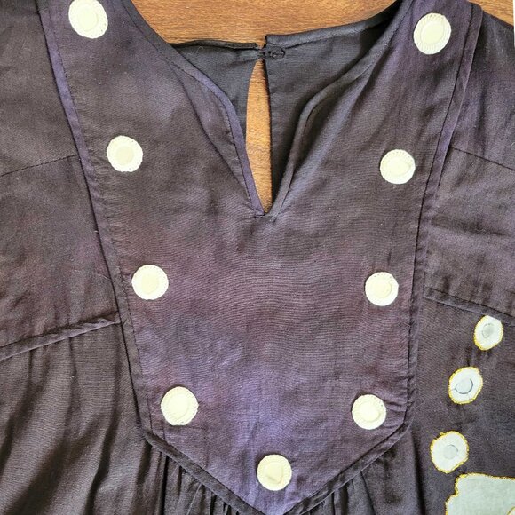 Rare Vintage 1970s Ramona Rull Size AV Butterfly Koi Fish Caftan/Muumuu Dress - Picture 7 of 11